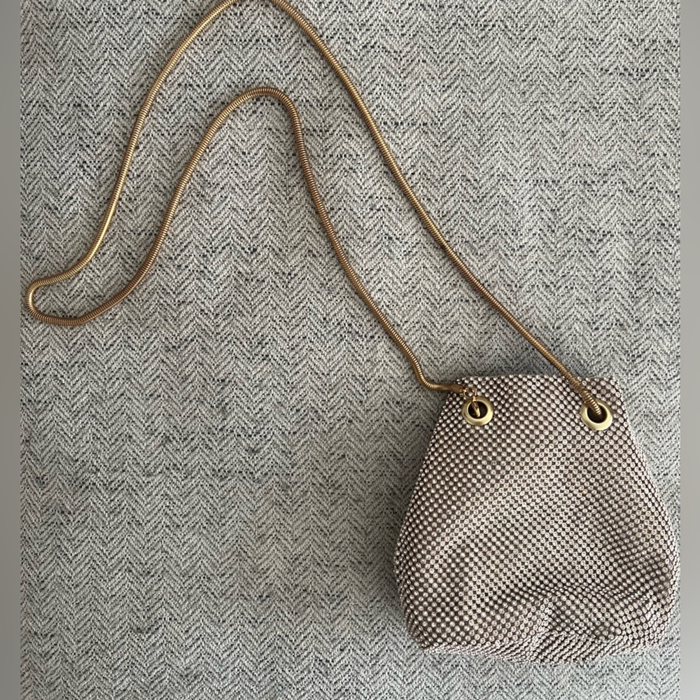 SILVER FAUX DIAMOND CROSS BODY